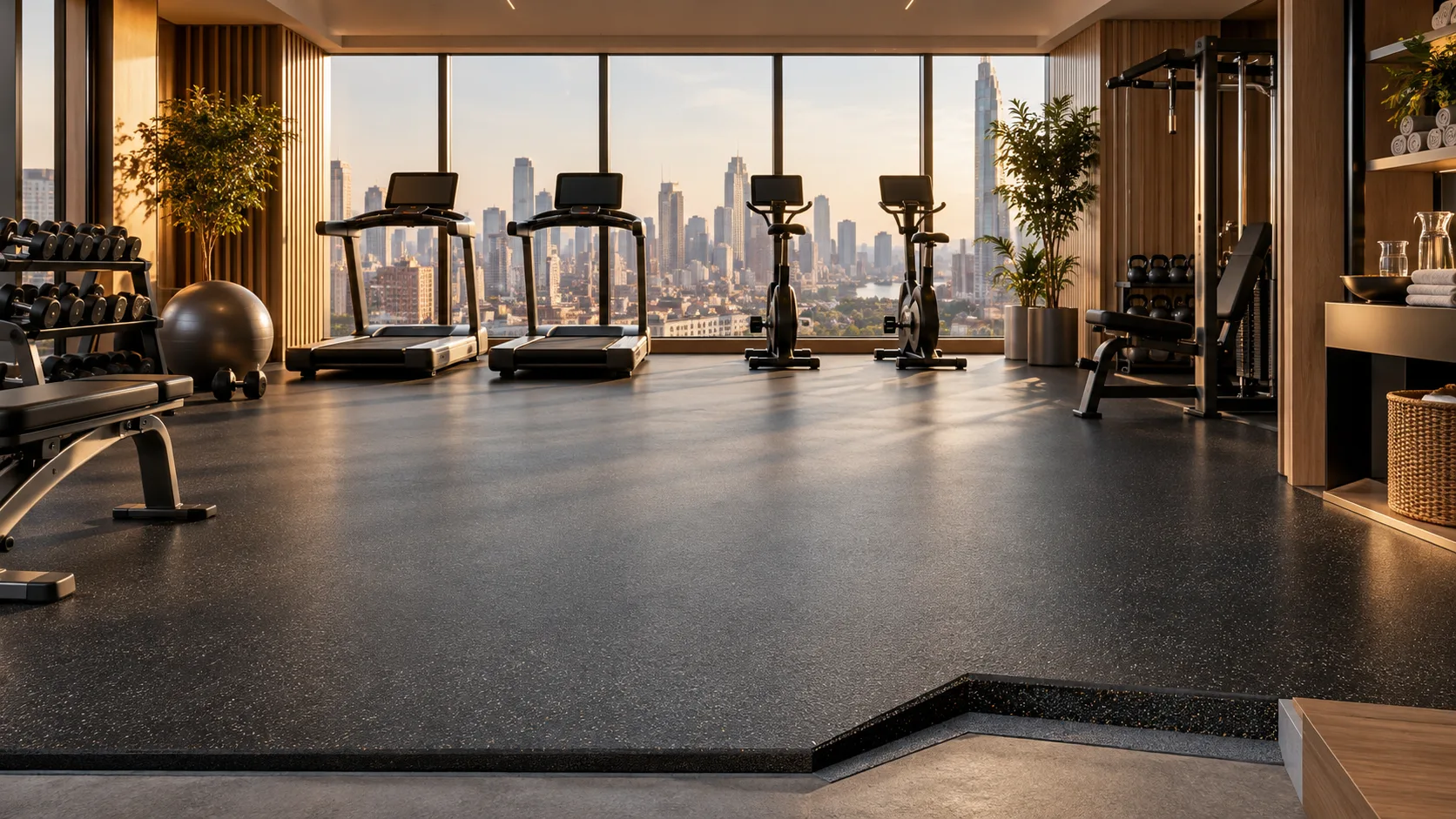 Hotel & Apartment Gyms flooring solution