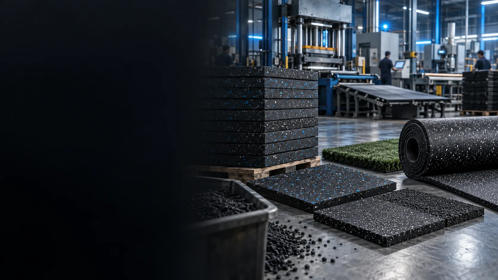 DLJ FITNESS rubber gym flooring manufacturing and finished products